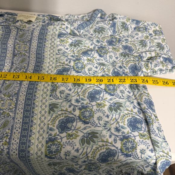 Cynthia Rowley Women’s Top 1X Green Floral Paisley Boho Cottagecore Ruffle - Picture 12 of 14